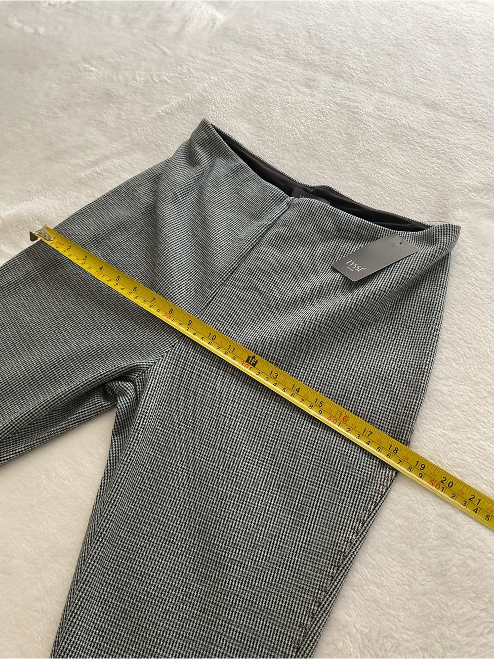 Lyssé New York Houndstooth Stretch Ankle Pants Blue Gray Size L NWT - Picture 10 of 12